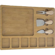 Storemax Ahşap Peynir Servis Seti ve 3 Peynir Bıçağı