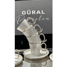 Güral Porselen Carıne Crown 12 Parça Kahve Fincan Takımı Altın File