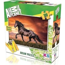 Storemax Siyah At 24X34 Cm. Puzzle/yap Boz 100 Parça Horses/atlar