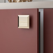 Line-Çizgili Kulp Altın Renk Tek Adet 32 Mm