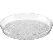 Storemax Akrilik Kırılmaz Şeffaf Servis Tepsisi (Yuvarlak) 36X36X5CM - Akrilik Kırılmaz Tepsi