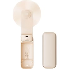 Storemax SNN01 Katlanabilen 3 Kademeli Portatif Soğutucu El Fanı Mini Vantilatör USB Şarjlı 10 Saat Kesintisiz Ferahlık Krem Renk
