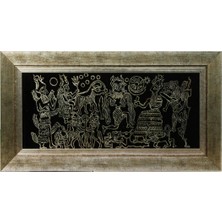 E38 El Işçiliği Anadolu Mühürleri Cam Boyama Tablo 71*38 cm -6437