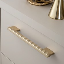 System 9290 Çizgili Modern Kulp Gold Renk 128 mm