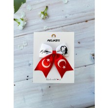 MELOKİDS Türk Bayrağı ve Atatürk Imzası Klipsli Toka