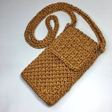 Boho Tarzı El Yapımı Astarlı Örgü Çanta / Kadın Omuz Telefon Çantası