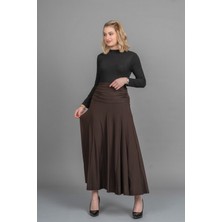 MissVina Büzgülü Korsaj Likralı Midi Etek 6837