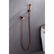 Emfa Aksesuar Bakır Taharetmatik Spiralli Set Rose Gold Taharat Musluğu Şattaf