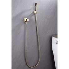 Emfa Aksesuar Mat Gold Taharetmatik Spiralli Set Antik Taharat Musluğu Şattaf