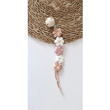 Renkli Örgü Papatyalı Emzik Askısı