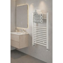 Sas Haus Petek Üstü Çok Amaçlı Banyo Rafı – Metal Havluluk & Düzenleyici Sepet 1 Adet Krom