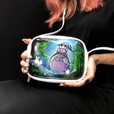 El Boyama “komşum Totoro” Desenli Kadın Omuz Çantası | Custom Art Tasarım Çanta