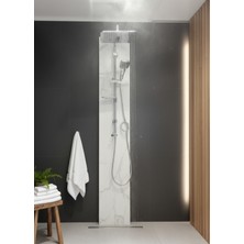 Emfa Aksesuar Pirinç Krom Duş Seti Modern Tepe Yağmurlamalı Model Duş Başlığı Pirinç -Bataryasız