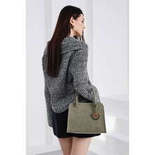 Shule Bags Cabat Süet Medium Omuz Çantası Bej