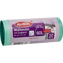 Rubin Çöp Torbası 60 lt 64 x 71 cm 20'li İpli
