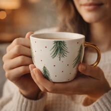 Evidea Kitchen New Bone Yaprak Desenli Kupa - Renkli - 430 ml