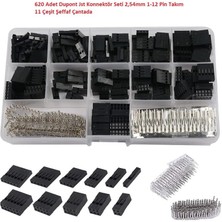 Hatfon 620 Adet Dupont Jst Konnektör Seti 2,54MM 1-12 Pin Takım 11 Çeşit Şeffaf Çantada
