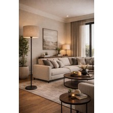 Ömür Avize Farell Siyah Ayaklı Silindir Şapka Lambader