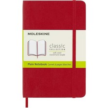 Moleskine Klasik Sert Kapak Çizgisiz Defter Cep Boy 9X14 Cm. 192 Sayfa Kızıl Kırmızı