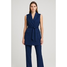 Mg Giyim Kadın Kuşaklı Kolsuz Yelek - Ofis & Günlük Şık