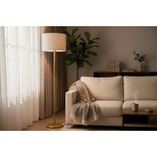 Ömür Avize Farel Gold Ayaklıı Silindir Şapkalı Lambader