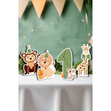 Niksy Design Safari Temalı Yaş Seçenekli Masa Süsü Ayaklı Pano Seti