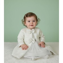 Baby Hola 0-24 Ay Kız Bebek Çocuk Ince Mantolu Özel Gün Bayramlık Abiye Dokulu Ceket Elbise 2'li Takım 1071