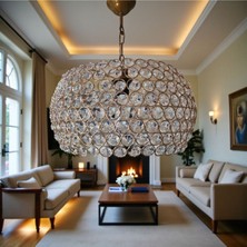 Ömür Avize Sezar Kristal Taşlı Avize