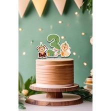 Niksy Design Safari Temalı 3 Yaş 3’lü Pasta Süsü