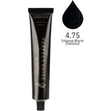 Perfect Shine Permanent Profesyonel Saç Boyası 100ml - Yoğun Sıcak Kestane/Koyu Kahve(BROWN MAHOGANY-4.75)