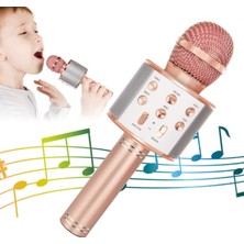 Gunkes Karaoke Mikrofon Bluetooth USB Aux Sd Kart Giriş Hoparlör