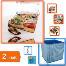 Hereveoyuncak Ayakkabı Saklama Çantası + Çok Amaçlı Dolap Içi Düzenleyici Kutu - 2li Set GHI789