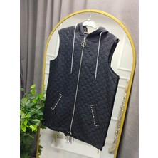 Nisa Butik Giyim Kapitone Cep Taş Işlemeli Yelek