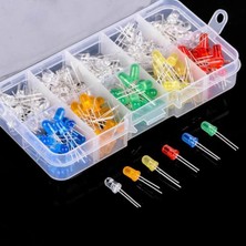 Hatfon 200 Adet 5mm LED Seti Kırmızı Mavi Yeşil Sarı Turuncu 10 Çeşit Renklerinde Plastik Çantada