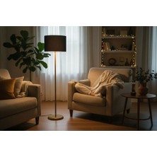 Ömür Avize Farel Gold Ayaklıı Silindir Şapkalı Lambader