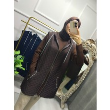 Nisa Butik Giyim Kapitone Cep Taş Işlemeli Yelek