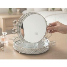 Roykıng Yuvarlak Kulplu Metal Aynalı Tepsi 25X25X5,5