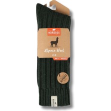 Lykos Nordsox 1 Çift Haki Sıcak Tutan Alpaka Yünlü Erkek Soket Çorap