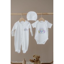 Messido Plus 3'lü Tulum Body Şapka Set - Neşeli Gökkuşağı