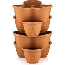 Serinova Pks3 Pamukkale Saksı 62,2 Cm, 12,5 Litre Dekoratif Saksı Kiremit