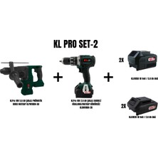 Klpro Set-2 (5.0 Ah Şarjlı Pnömatik Kırıcı Matkap+2.0 Ah Şarjlı Darbeli Vidalama/matkap Kömürsüz)