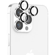 Bix iPhone 16 Pro / 16 Pro Max Lens Koruyucu Kamera Lensi 9h Gerçek Cam Crystal Ar+Af Beyaz Titanyum