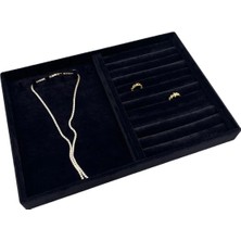 Megass Dekor Rio Model Süet Kumaş Siyah Renk 24/34 cm  Tırnaklı-Sosis  Takı Sergileme Standı