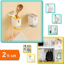 Hereveoyuncak Pratik Mutfak Askılığı Organizatör + Metal Masaya Takılabilen Çanta Askısı - 2li Set R9L4W0