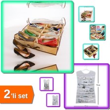 Hereveoyuncak Dolap Içi Düzenleyici Elbise Tipi Takı Askısı + 12 Gözlü Ayakkabı Saklama Çantası 2’li Set | H7ZP2L