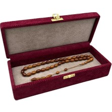 Megass Dekor Yeni Kapaklı Keten Kumaş Bordo 25 cm / 10 cm Tesbih Sergileme Kutusu