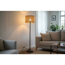 Ömür Avize Farell Siyah Ayaklı Silindir Şapka Lambader