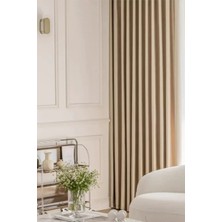 Fluiana Bej %100 Güneş Geçirmez Blackout Perde|düz Dikim Pilesiz Blackout Perde| Işık Geçirmez Perde|