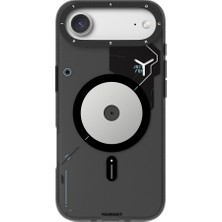 iPhone 17 Air Uyumlu Kılıf M-Safe Şarj Özellikli Disk Desenli Youngkit Disc Battle Kapak Siyah