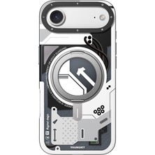 iPhone 17 Air Uyumlu Kılıf M-Safe Şarj Özellikli Youngkit Starship Serisi Kapak Beyaz